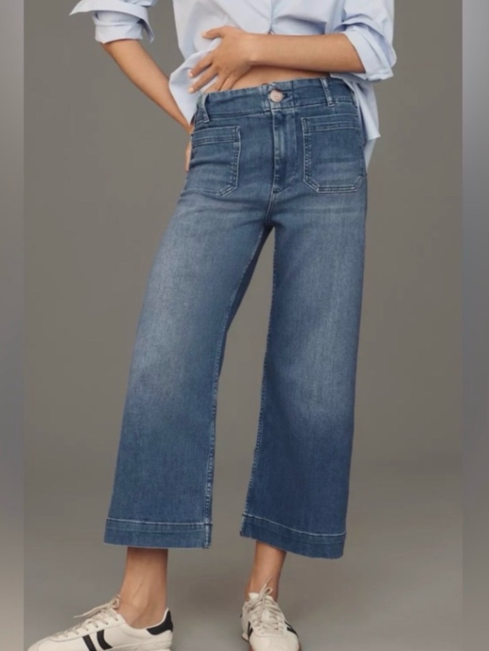 Anthropologie Maeve The Colette Cropped Wide Leg Jeans size 29